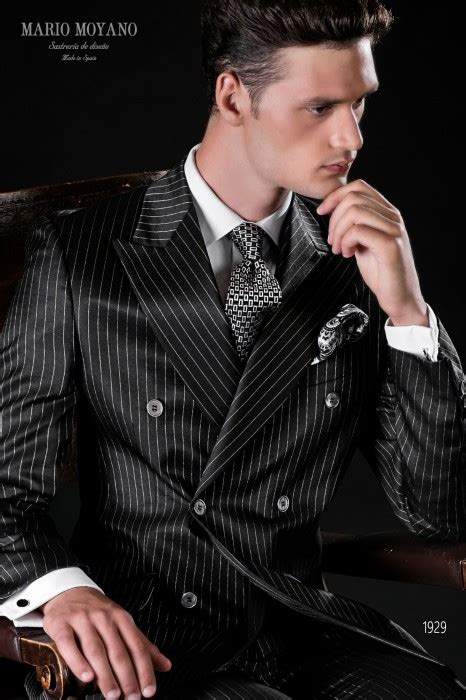 chanel pinstripe menswear suit 1929 pleated checked scarf|pinstripe pants.